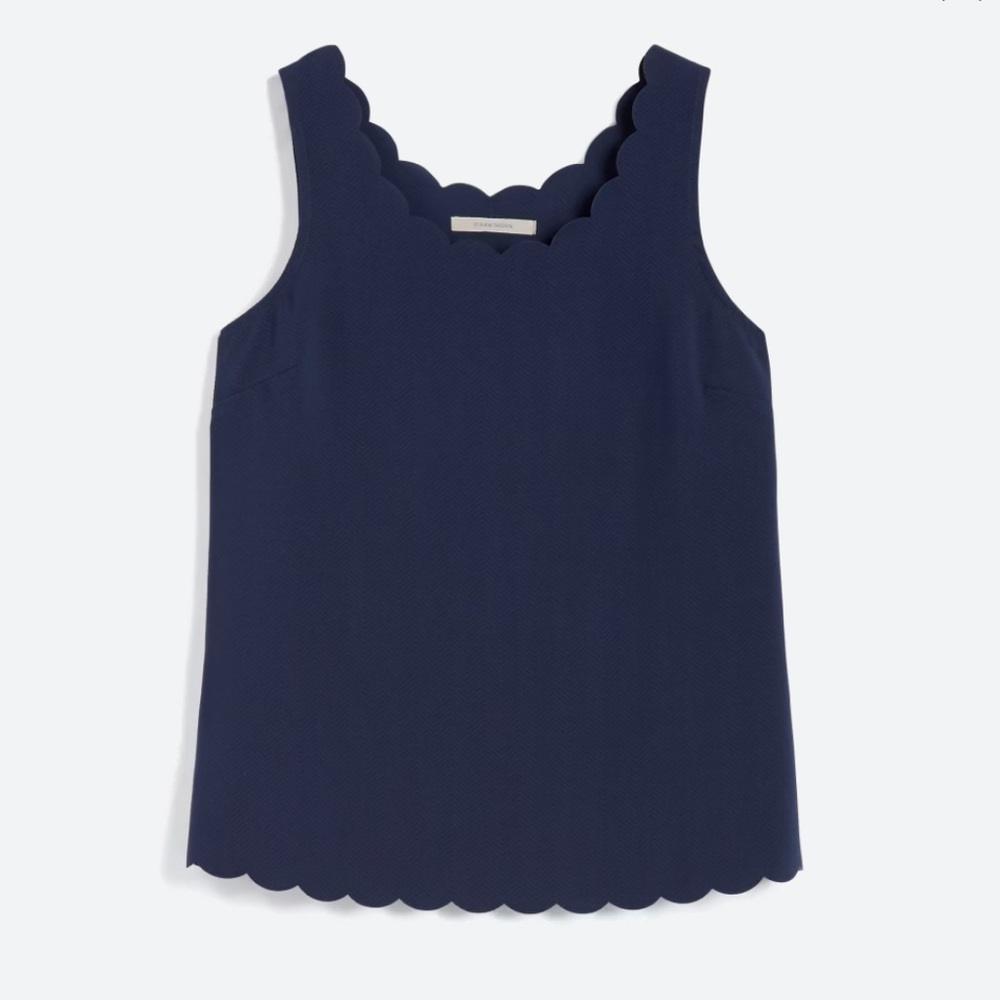 41 HAWTHORNE Irsia Scallop Trim Shell Blouse